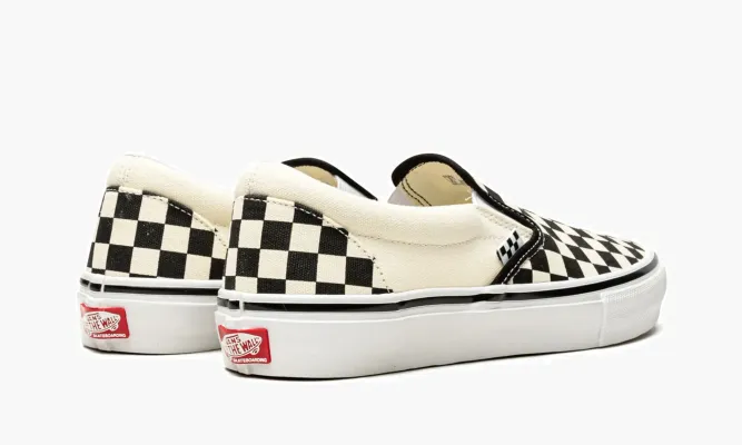 Кроссовки Vans Skate Slip-on «Checkerboard» белый,черный