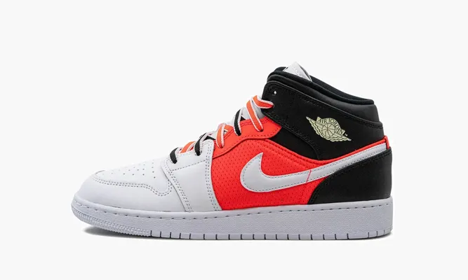 Кроссовки Air Jordan 1 Mid SE GS «White Infrared» черный