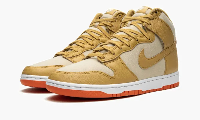 Кроссовки Nike Dunk High «Gold Canvas» золотой