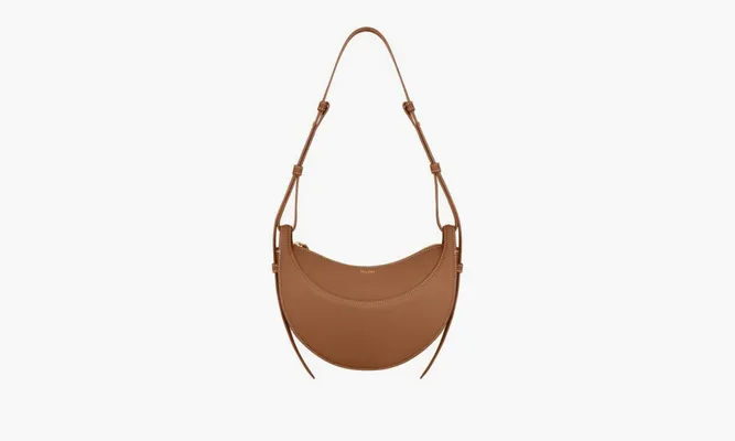 Сумки Polene Numero Dix «Monochrome Camel Textured Leather» коричневый