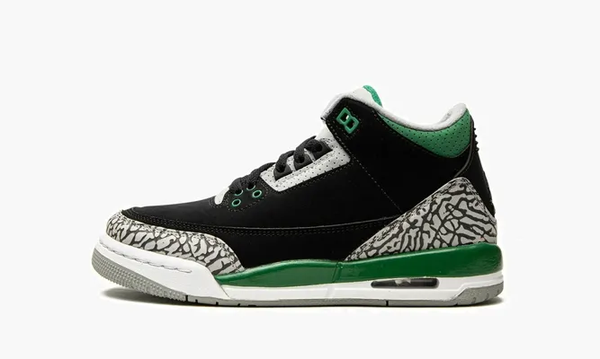 Кроссовки Air Jordan 3 Retro GS «Pine Green» черный