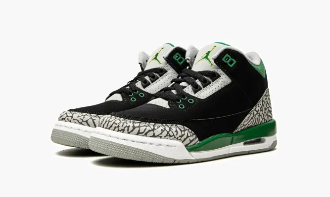 Кроссовки Air Jordan 3 Retro GS «Pine Green» черный