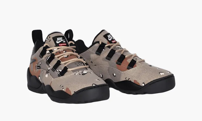 Кроссовки Nike Supreme X SB Air Darwin Low «Grey» серый