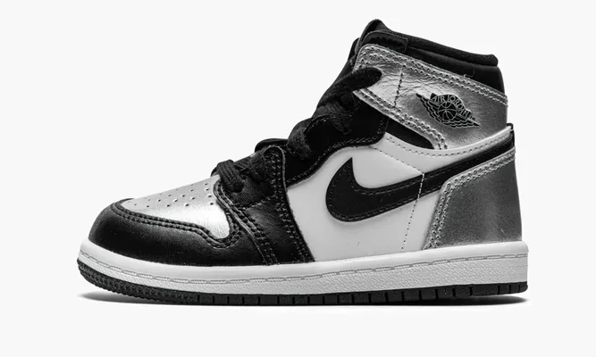 Для самых маленьких Air Jordan 1 High OG TD «Silver Toe» черный