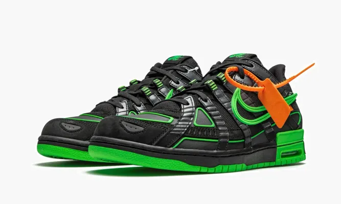 Кроссовки Nike Air Rubber Dunk «Off-white - Green Strike» черный