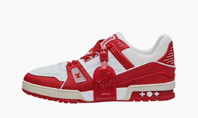 Кроссовки Louis Vuitton Trainer «Red White» красный,белый