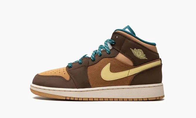 Кроссовки Air Jordan 1 Mid GS «Cacao Wow» синий
