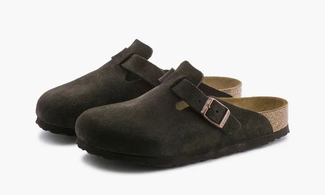 Обувь Birkenstock Boston Soft Footbed Suede «Mocha» черный