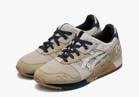 Кроссовки Evisu x Gel Lyte 3 «Birch» серый,бежевый