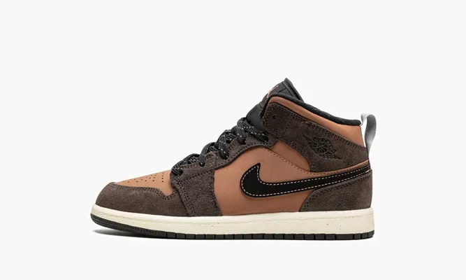 Для самых маленьких Air Jordan 1 Mid SE PS «Dark Chocolate» коричневый