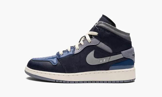 Кроссовки Air Jordan 1 Mid SE Craft GS синий