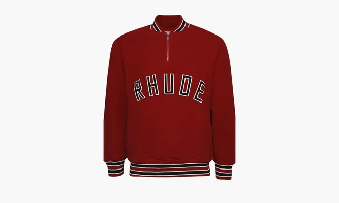 Одежда RHUDE Quarter Zip Varsity Jacket «Vintage Red» красный