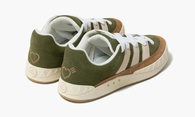 Кроссовки Adidas Originals Adimatic «Dust Green Cream White X Human Made» зеленый