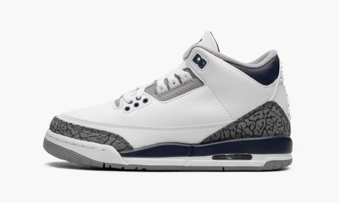 Кроссовки Air Jordan 3 Retro GS «Midnight Navy» синий