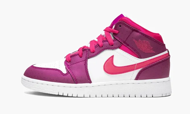 Кроссовки Air Jordan 1 Mid GS «True Berry» черный