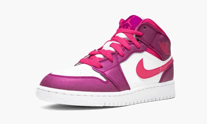 Кроссовки Air Jordan 1 Mid GS «True Berry» черный