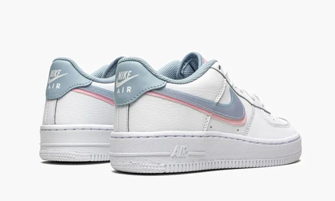 Кроссовки Air Force 1 LV8 GS «Double Swoosh - White / Blue / Pink» белый