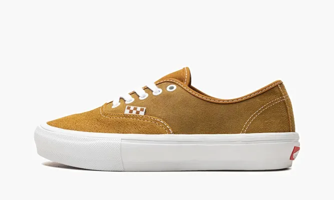 Кроссовки Vans Skate Authentic «Leather Golden Brown» коричневый