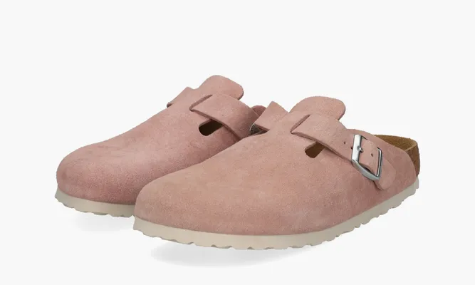 Обувь Birkenstock Boston Soft Footbed Suede «Pink Clay» розовый