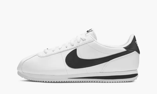 Кроссовки Nike Cortez Basic Leather 'White Black' Чёрный
