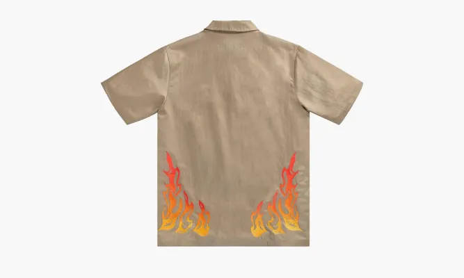 Одежда Cactus Jack by Travis Scott x Jordan Button Down Shirt «Khaki/University Red» коричневый