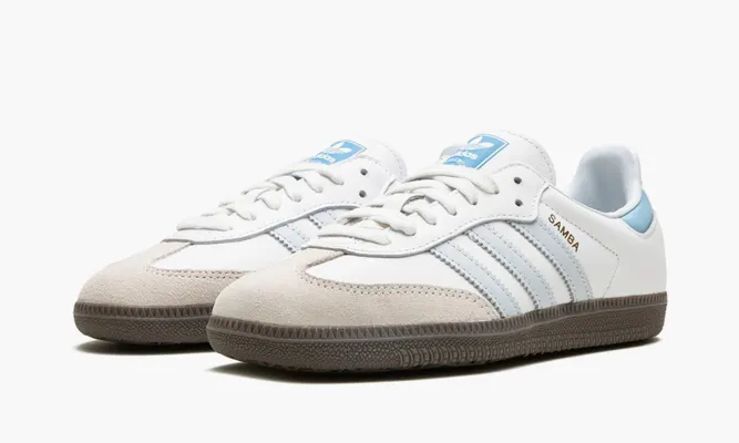 Кроссовки Adidas Samba OG «White Halo Blue» lightBlue