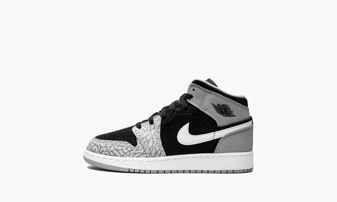 Кроссовки Air Jordan 1 Mid SE GS «Elephant Toe» черный