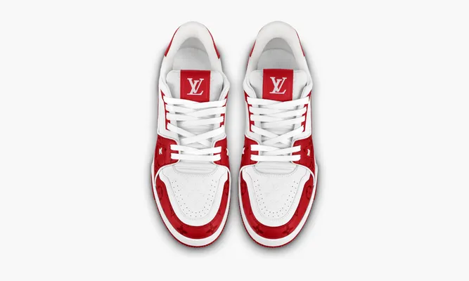 Кроссовки Louis Vuitton Trainer «Signature Red White» белый,красный