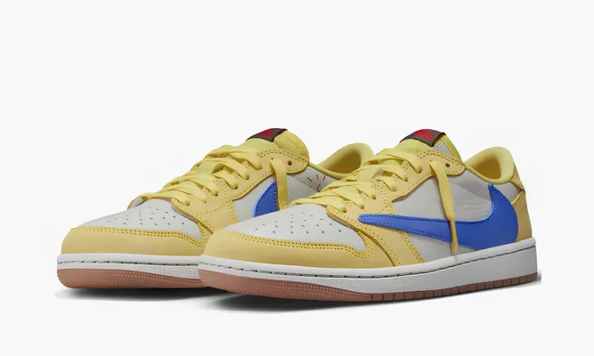 Кроссовки Travis Scott X Air Jordan 1 Low OG «Canary» желтый