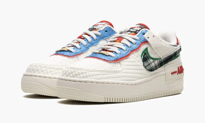 Кроссовки NIKE Air Force 1 SHADO WMNS «Multi-Material» белый