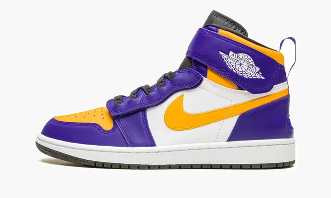 Кроссовки Air Jordan 1 HI Flyease «Lakers» фиолетовый