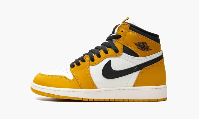 Кроссовки Air Jordan 1 Retro High OG GS «Yellow Ochre / Black» желтый