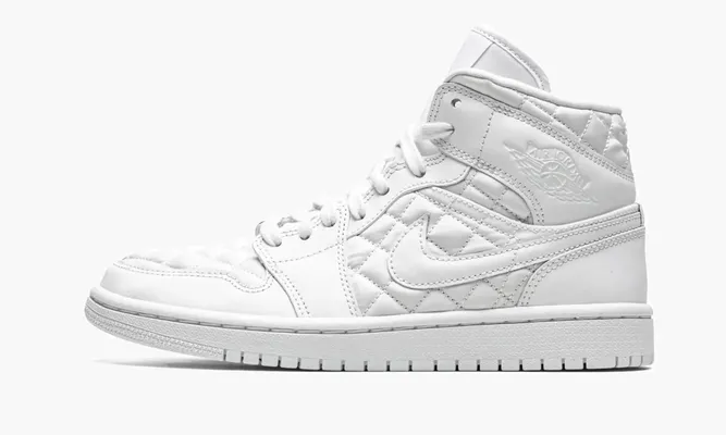 Кроссовки Air Jordan 1 Mid WMNS «Quilted White» белый