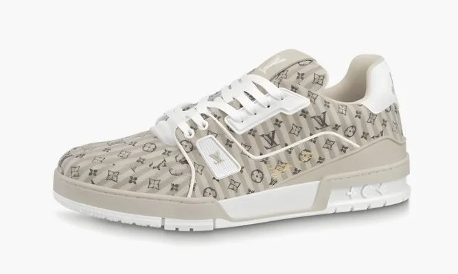 Кроссовки Louis Vuitton Trainer «Bone» бежевый
