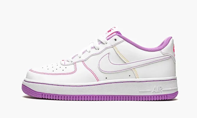 Кроссовки Air Force 1 Low GS «Contrast Stitch - Fuchsia Glow» белый