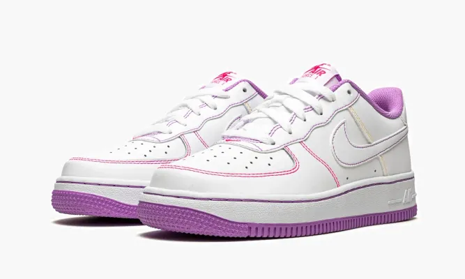 Кроссовки Air Force 1 Low GS «Contrast Stitch - Fuchsia Glow» белый
