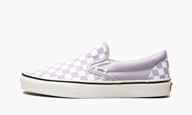 Кроссовки Vans Classic Slip-on «Checkerboard» фиолетовый,белый