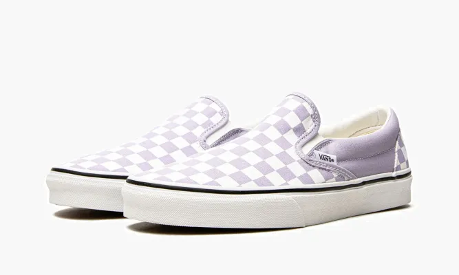 Кроссовки Vans Classic Slip-on «Checkerboard» фиолетовый,белый