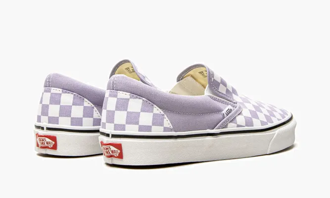Кроссовки Vans Classic Slip-on «Checkerboard» фиолетовый,белый