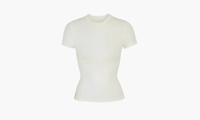 Одежда SKIMS T-shirt Cotton Jersey «Bone» белый
