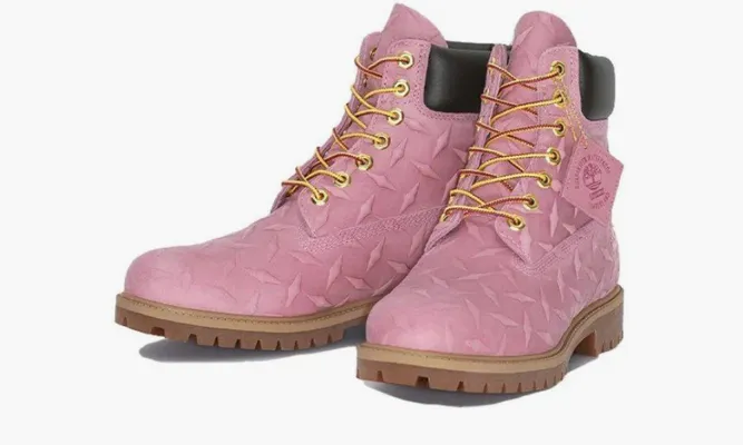 Обувь Timberland 6« Premium Waterproof Boot Supreme Diamond Plate Pink розовый