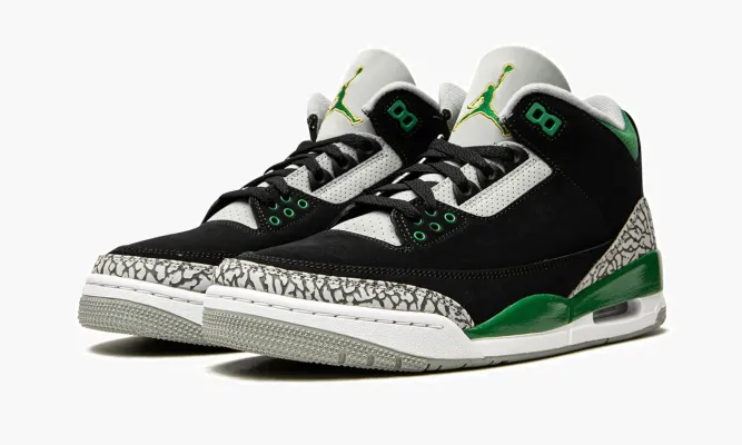 Кроссовки Air Jordan 3 Retro «Pine Green» черный