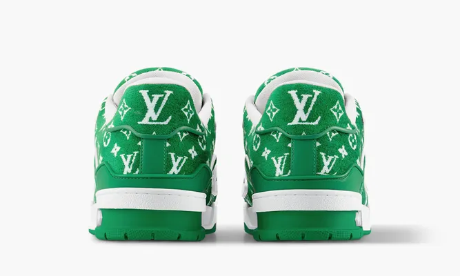 Кроссовки Louis Vuitton Trainer «Green Monogram Textile» зеленый