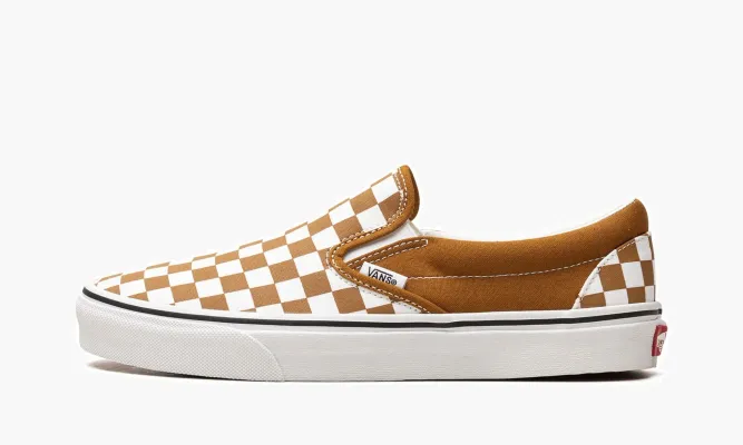 Кроссовки Vans Classic Slip On «Color Theory Checkerboard» коричневый,белый