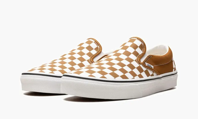 Кроссовки Vans Classic Slip On «Color Theory Checkerboard» коричневый,белый