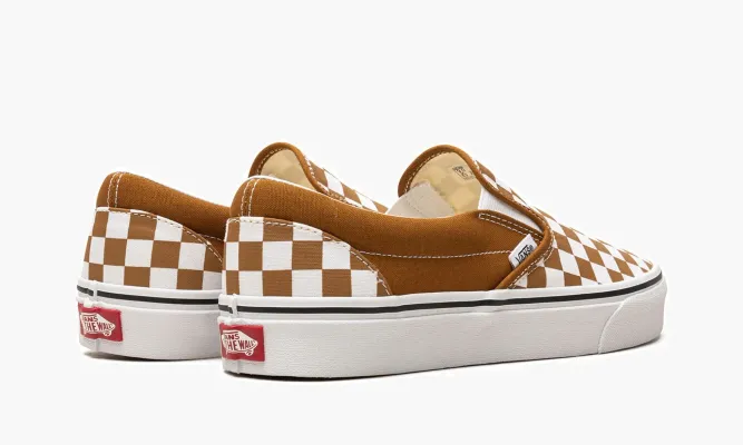Кроссовки Vans Classic Slip On «Color Theory Checkerboard» коричневый,белый