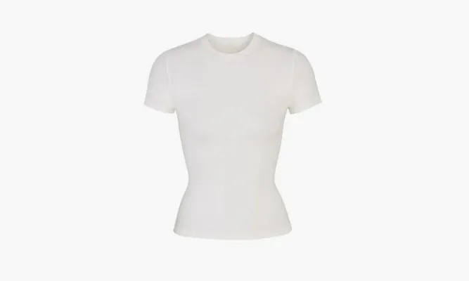 Одежда SKIMS T-shirt Cotton Jersey «White» белый