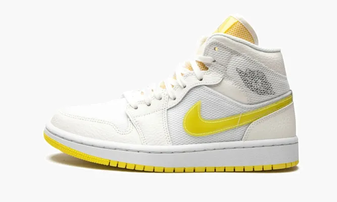 Кроссовки Air Jordan 1 Mid SE WMNS «Voltage Yellow» белый