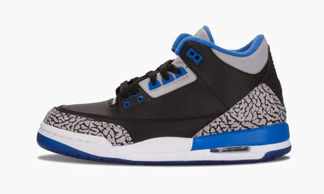 Кроссовки Air Jordan 3 Retro Bg «Sport Blue» черный