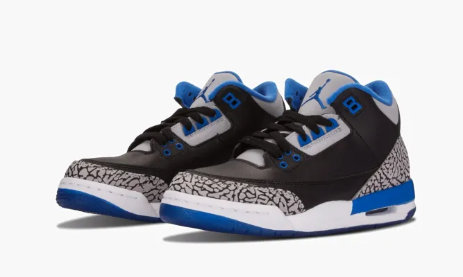 Кроссовки Air Jordan 3 Retro Bg «Sport Blue» черный